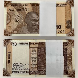 Rs 10 India Banknote Low Serial Issue 000701 to 000800 GEM Unc Unique and Rare INSET L Issue 2025 Rare Sanjay Malhotra