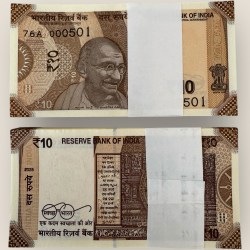 Rs 10 India Banknote Low Serial Issue 000501 to 000600 GEM Unc Unique and Rare INSET L Issue 2025 Rare Sanjay Malhotra