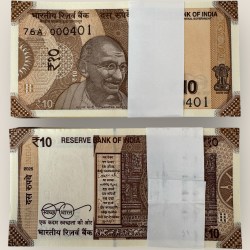 Rs 10 India Banknote Low Serial Issue 000401 to 000500 GEM Unc Unique and Rare INSET L Issue 2025 Rare Sanjay Malhotra