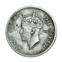Alternative view of COMMISSIONERS OF CURRENCY MALAYA Silver 10 CENTS Year 1950 King GEORGE-VI in Collectable Grade.