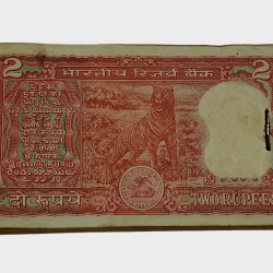 Alternative view of 2 RUPEES Old TIGGER Issue "A" Inset R.N MALHOTRA 100 Notes COMPLETE SERIAL BUNDLE in AUNC Grade.