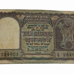 10 Rupees Old Big FAFRA Issue Signature P.C BHATTACHARYA Serially 100 Notes COMPLETE BUNDLE **EX-RARE** AUNC Grade.
