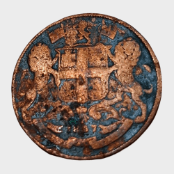 British India Copper ONE QUARTER ANNA Key Date Year 1857 Inverted Axis "EAST INDIA COMPANY" RARE Coinage in Used Condition.