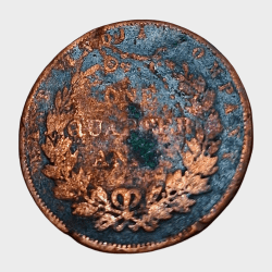 Alternative view of British India Copper ONE QUARTER ANNA Key Date Year 1857 Inverted Axis "EAST INDIA COMPANY" RARE Coinage in Used Condition.