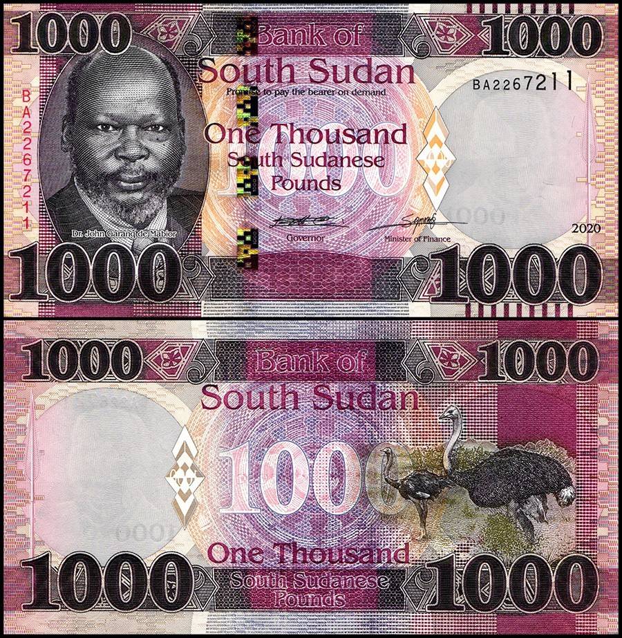 South Sudan 1000 South Sudanese Pounds World Banknote 2020 P15d UNC Unique and Rare
