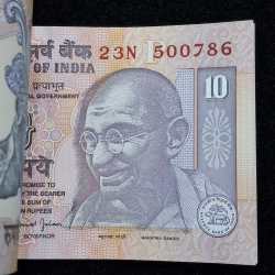 Alternative view of 10 RUPEES GOVERNOR BIMAL JALAN ( P INSERT) RARE GEM UNC (100 NOTE) SERIAL PACKET WITH FANCY NUMBER ENDING 786