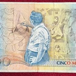Alternative view of BRAZIL 5000 CRUZADOS NOVOS RARE NOTE