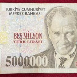 786 fancy number Turkey 5 000 000 Lira rare note # b-2