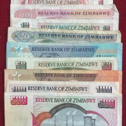 ZIMBABWE ( 11 DIFFERENT ) BIG SIZE DENOMINATION RARE ( 11 PCS SET ) LOWEST PRICE # SKU-100