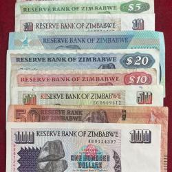 ZIMBABWE ( 10 DIFFERENT ) BIG SIZE DENOMINATION RARE ( 10 PCE SET) LOWEST PRICE # SKU-101
