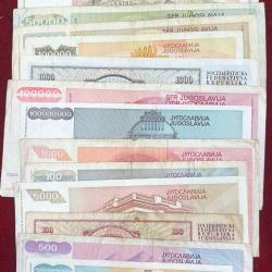 Alternative view of YUGOSLAVIA (16 DIFFERNT) BIG SIZE DENOMINATION RARE ( 16 PCS SET) LOWEST PRICE # SKU-108
