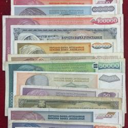 YUGOSLAVIA (16 DIFFERNT) BIG SIZE DENOMINATION RARE ( 16 PCS SET) LOWEST PRICE # SKU-108