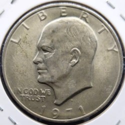 Alternative view of USA, 1 Dollar, 1971 / 1972, "Eisenhower Dollar", KM# 203, Fine Condition.