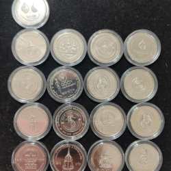 17 DIFFERENT 20 BHATT PROOF COIN GEM UNC WITH CAPSOOL BEAUTIFUL COIN ( 17 COINS SET)