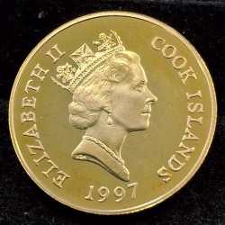 Alternative view of Cook Islands 2 Dollars 1997 - Elizabeth II 1936-Queen Mother and Children Commemorative issue Silver Proof Rare Coin WITH CAPSOOL #5252