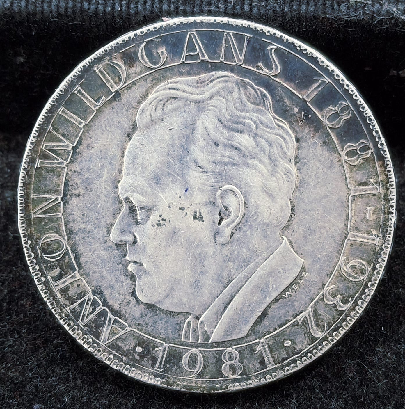 Austria 500 Schilling 1981 {Anton Wildgans} Commemorative issue rare Silver(Weight 24 g) Coin #5757