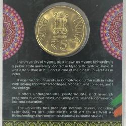 Alternative view of 5 Rs SHRI MATA VAISHNO DEVI SHRINE BOARO COMMEMORATIVE ISSUE RARE COIN CARD SPECIAL EDITION