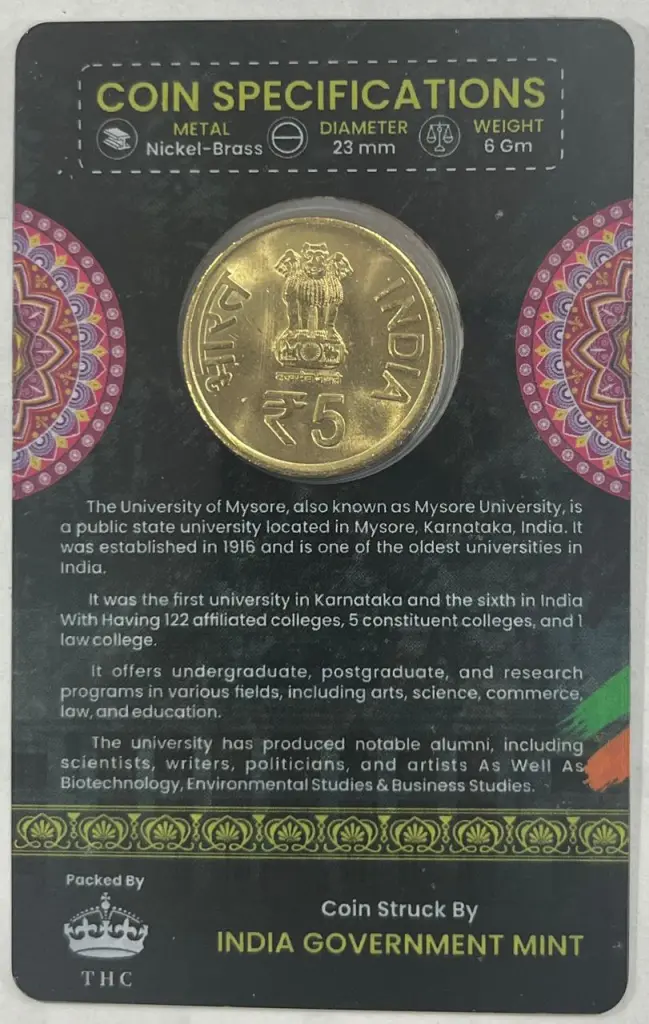 5 Rs SHRI MATA VAISHNO DEVI SHRINE BOARO COMMEMORATIVE ISSUE RARE COIN CARD SPECIAL EDITION