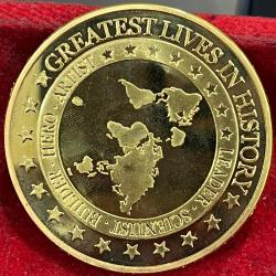 Alternative view of MAHATAMA GANDHI GREATEST LIVES IN HI STORY BIG SIZE MEDAL WITH CAPSUL RARE COIN #N-502