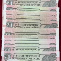 1 RUPEES (50 PCS LOTT) MIX YEARS GOVERNOR 2015-2020 RARE NOTE UNC #SKU-601