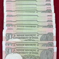 1 RUPEES (50 PCS LOTT) MIX YEARS GOVERNOR 2015-2020 RARE NOTE UNC #SKU-604