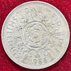 Alternative view of United Kingdom 2 Shillings - Elizabeth II 1st portrait; without 'BRITT:OMN RARE COIN # N-508