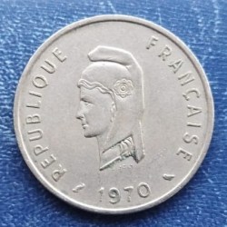 Alternative view of FRENCH - AFARS & ISSAS, 50 FRANCS, 1970, KM# 18, Condition as per image.