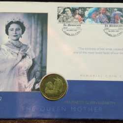 ISLE OF MAN 1 CROWN 2002 THE QUEEN MOTHER MEMORIAL COIN COVER MINT PACK GEM UNC