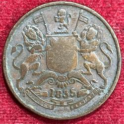 East India company India - British ½ Anna (1835 )big size very rare coin # S-2