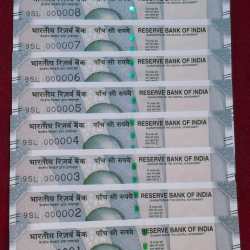 000001 TO 000010 FANCY NUMBER RARE GEM UNC 500 RUPEES 2024 GOVERNOR SHAKITKANT DASS RARE (10 NOTE SET)