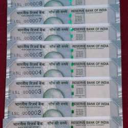 000001 TO 000010 FANCY NUMBER RARE GEM UNC 500 RUPEES 2024 GOVERNOR SHAKITKANT DASS RARE (10 NOTE SET)