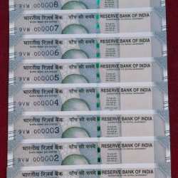 000001 TO 000010 FANCY NUMBER RARE GEM UNC 500 RUPEES 2024 GOVERNOR SHAKITKANT DASS RARE (10 NOTE SET)
