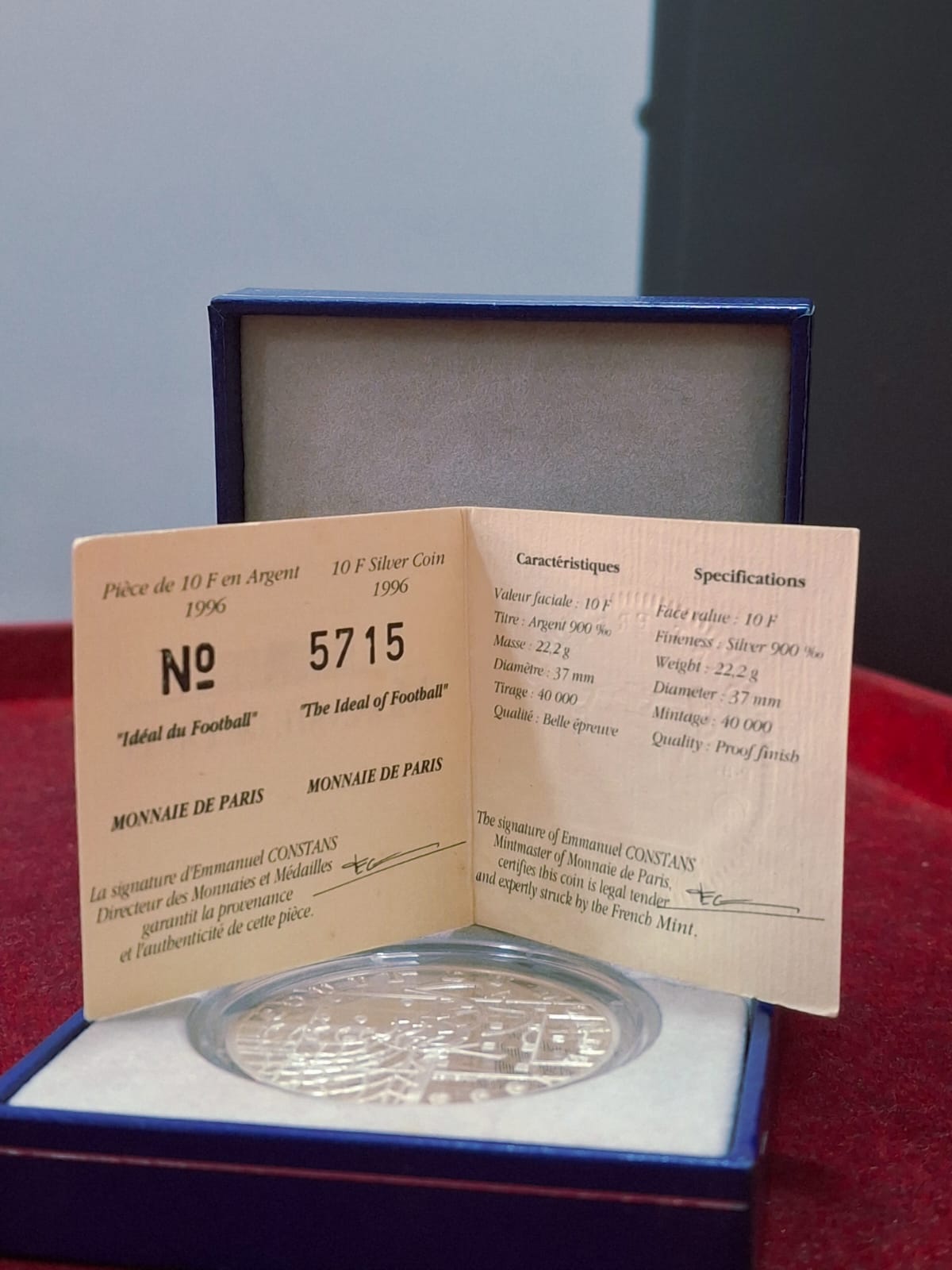 MONNAIE DE PARIS FRANCE 10 FRANC 1998 COMMEMORATIVE RARE SILVER COIN (WEIGHT 22.2 GRAM) 90% SILVER - Image 2