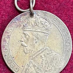 Alternative view of British India Medal - Freedom and Honour of King George V ~ 1914-1919 RARE MEDAL #S-20
