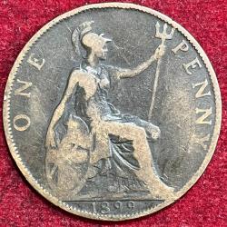 Alternative view of UNITED KINGDOM 1 PENNY 1899 -VICTORIA II RARE COIN #S-27