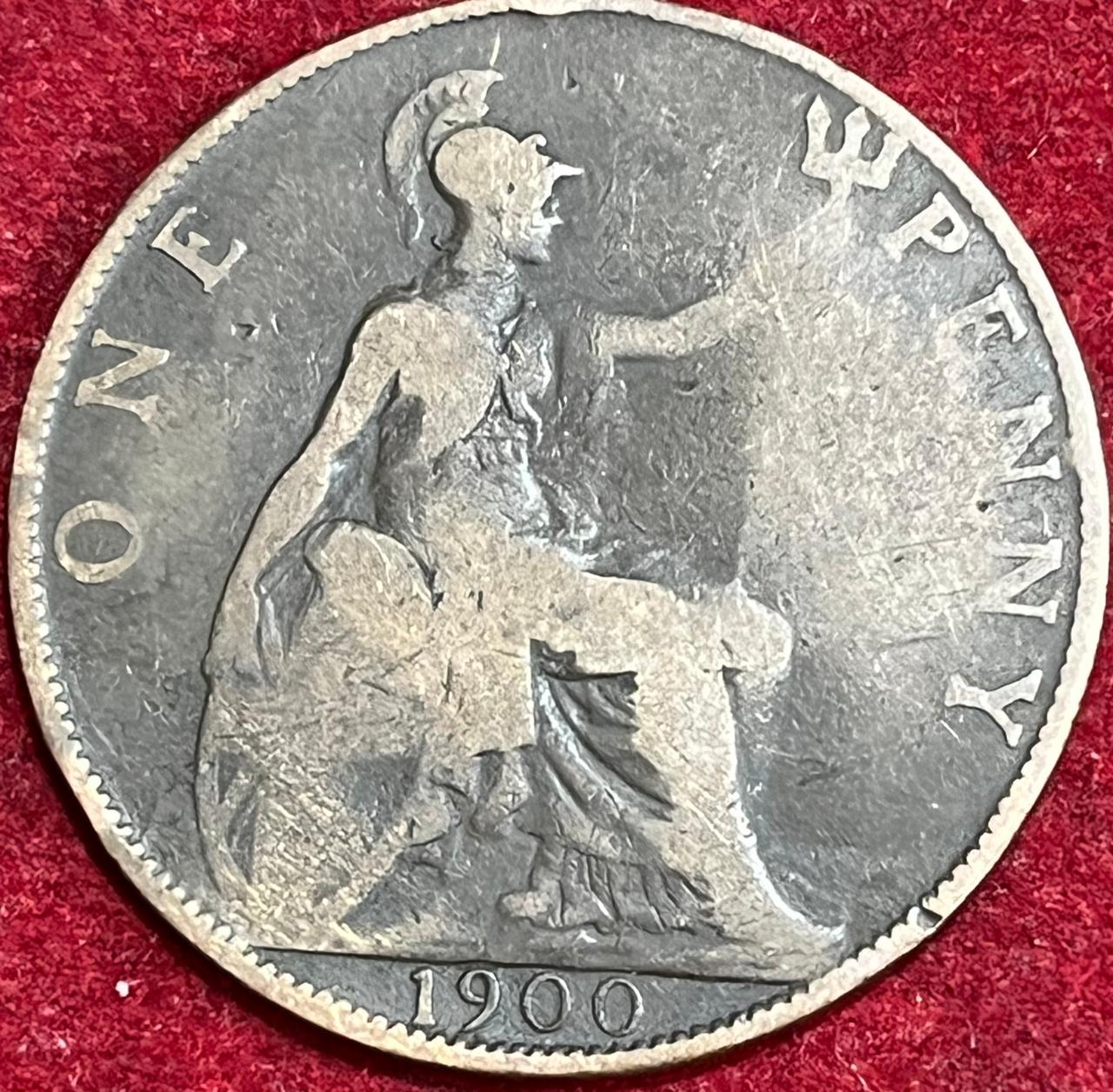 United Kingdom 1 Penny - Victoria 2nd (1900 ) RARE COIN #S-30