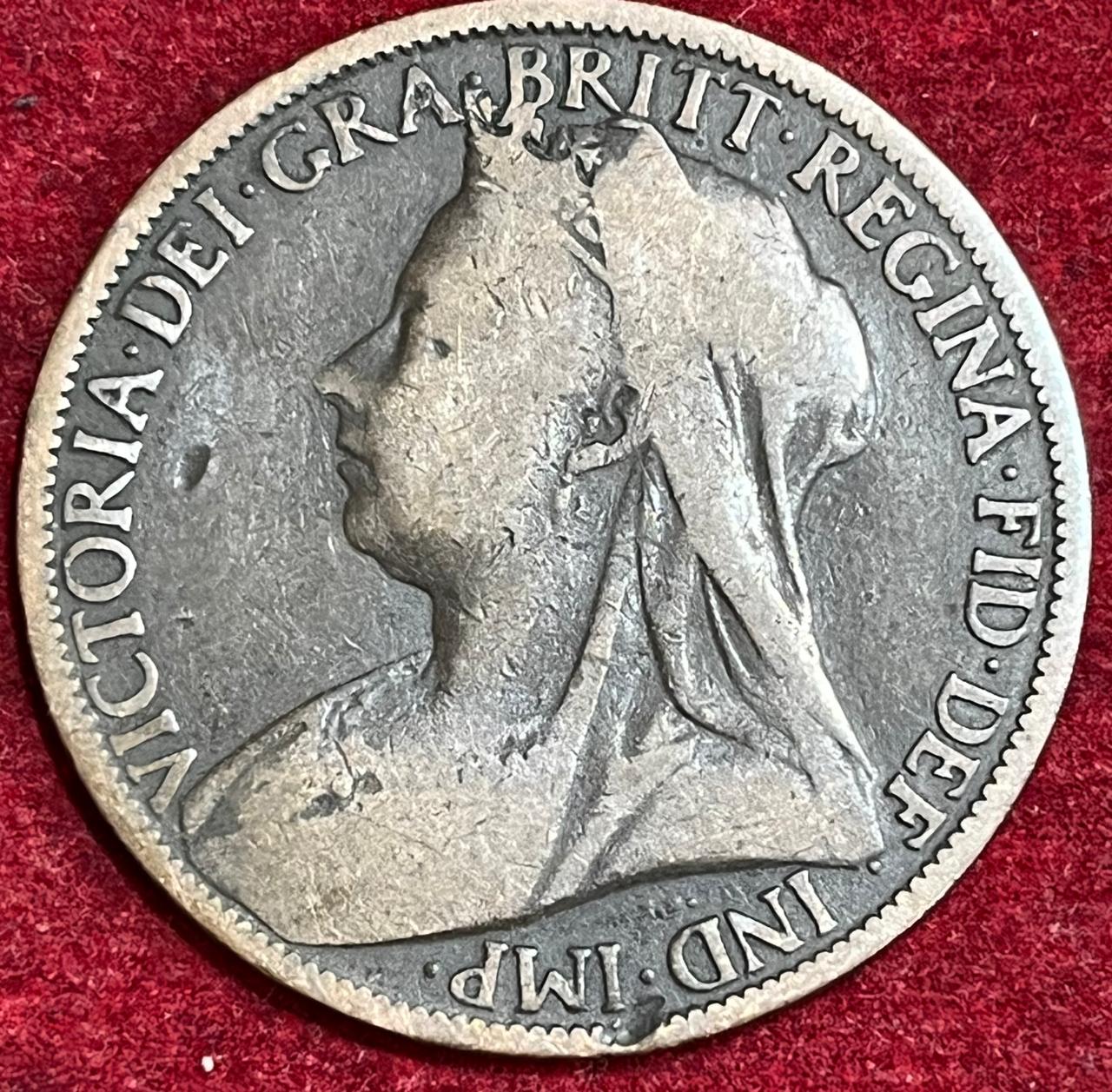 United Kingdom 1 Penny - Victoria 2nd (1900 ) RARE COIN #S-30 - Image 2