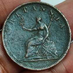 1806 United Kingdom ½ Penny - George III Rare ½ Penny (1⁄480) weight 9.45 g Coin # N-411