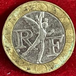 Alternative view of France 10 Francs 1990 Genius of the Bastille RARE COIN #S-36