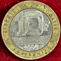 France 10 Francs 1990 Genius of the Bastille RARE COIN #S-36