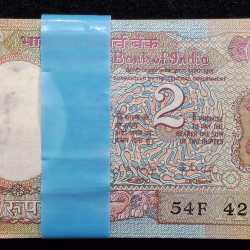2 RUPEES SATELLITE GOVERNOR R.N.MALHOTRA RARE (99 NOTE) SERIAL PACKET