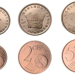 Slovenia, 3 coin Mini Euro set, UNC Condition.