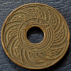 Alternative view of Siam (Thailand), 1 Satang, 1908-1937, Y #35, Circulated Condition.