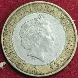 Alternative view of United Kingdom 2 Pounds - Elizabeth 1998 II 4th RARE COIN #S-44