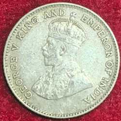 Alternative view of STRAITS SETTLEMCNT 10 CENT GEORGE V 1927 SILVER RARE COIN #S-49