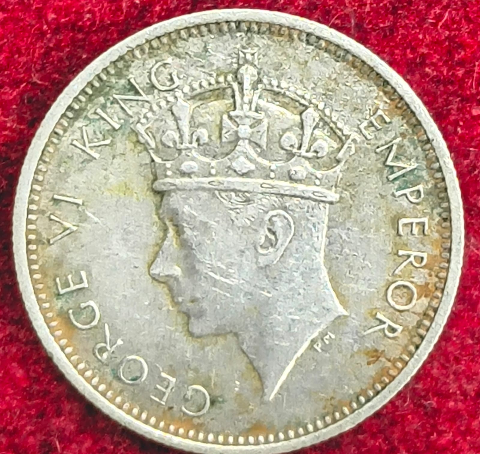 FIJI 1937 GEORGE SIX PENCE SILVER COIN #S-52 - Image 2
