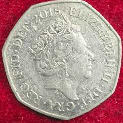 Alternative view of United Kingdom 50 Pence - Elizabeth II 5th 2015 RARE COIN #S-57