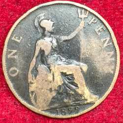 United Kingdom 1 Penny - Victoria 1899 RARE COIN #S-58