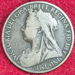 Alternative view of United Kingdom 1 Penny - Victoria 1901 RARE COIN #S-59