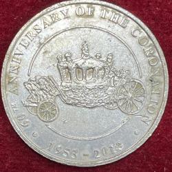 Alternative view of 1953-2013 CORONATION ANIVERSARY ELIZABETH II 2013 ANIVARSARY MEDAL #S-89